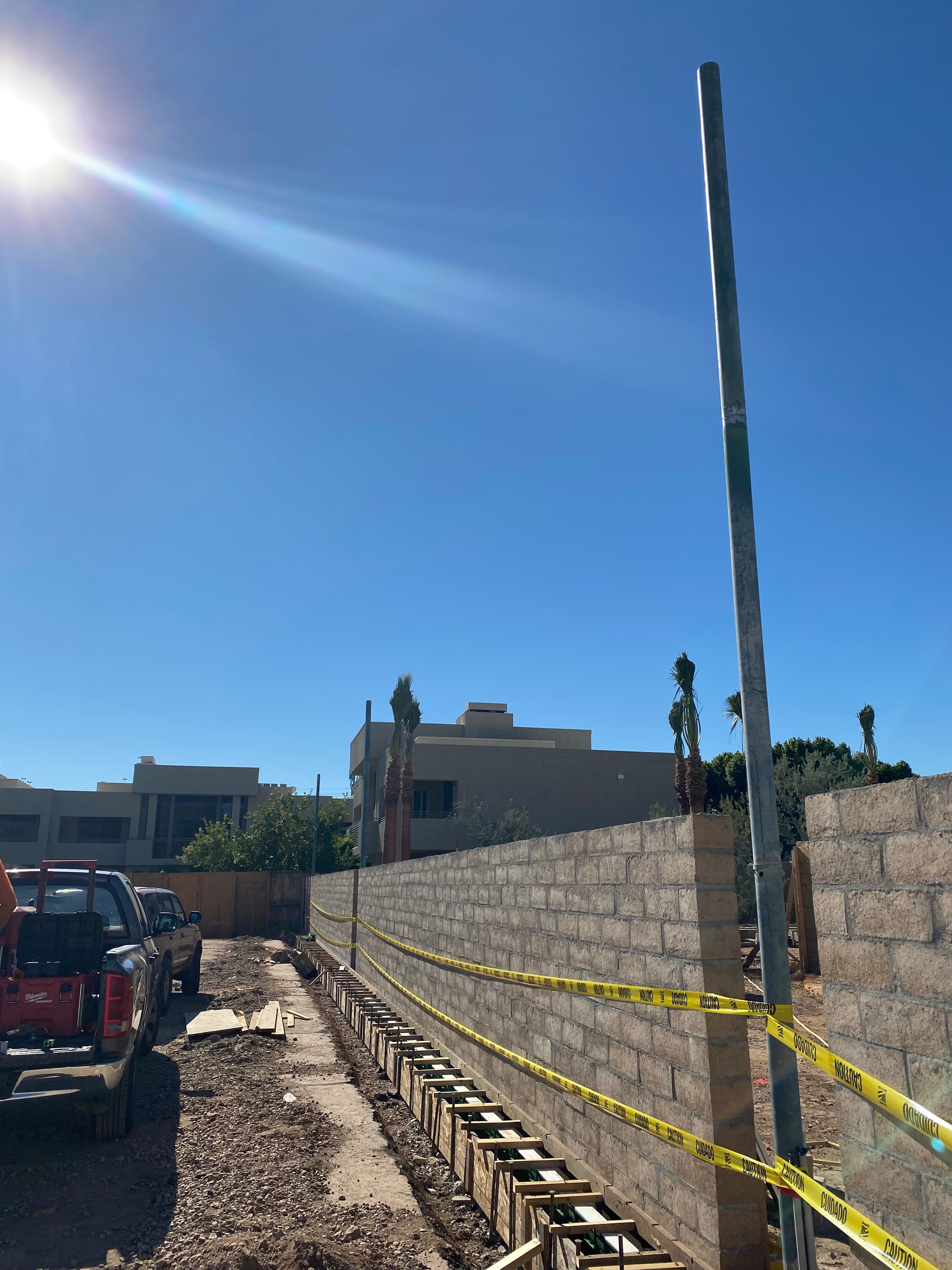 Steel foundation installation for commercial project