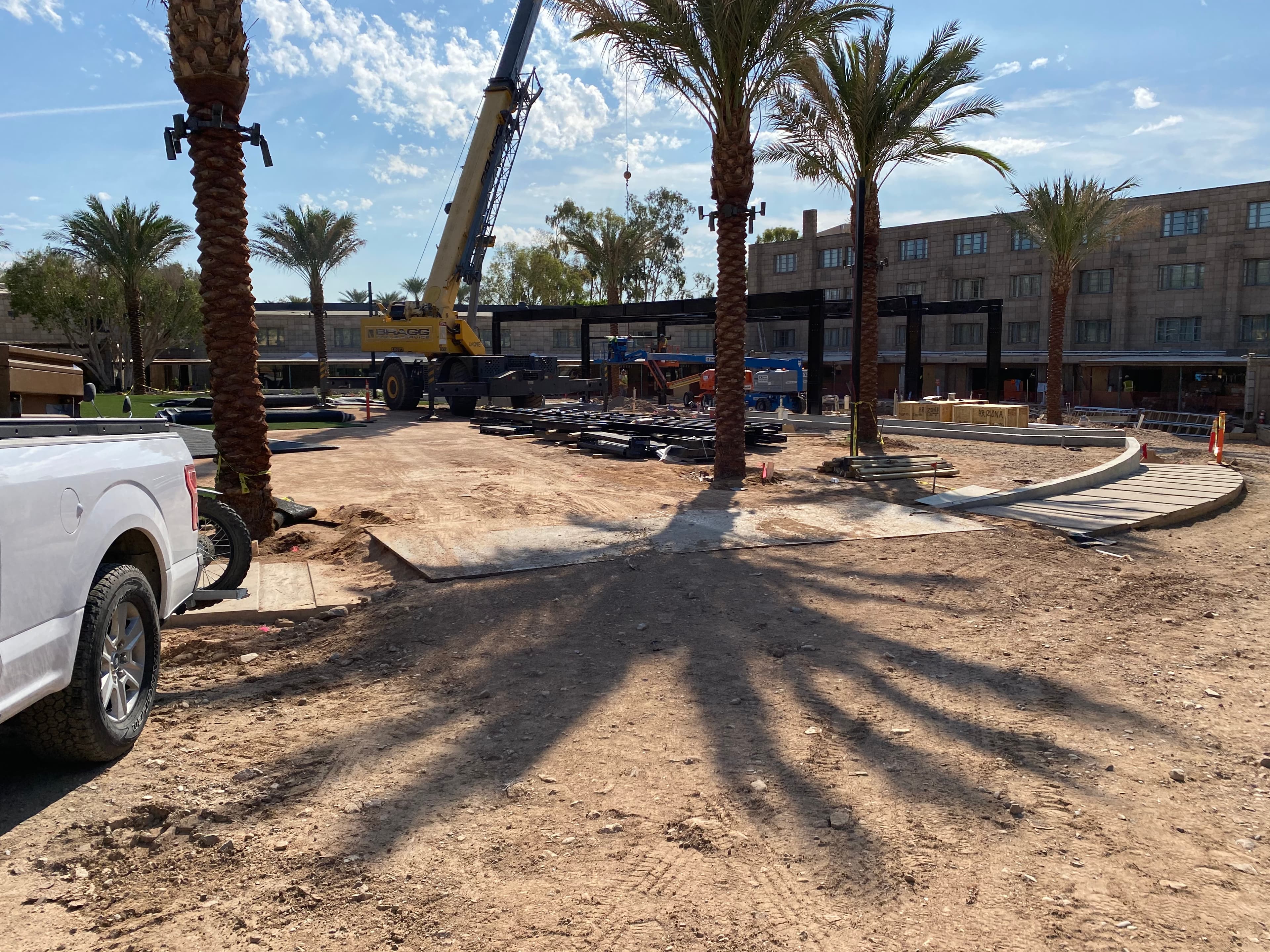 Steel beam installation for building expansion