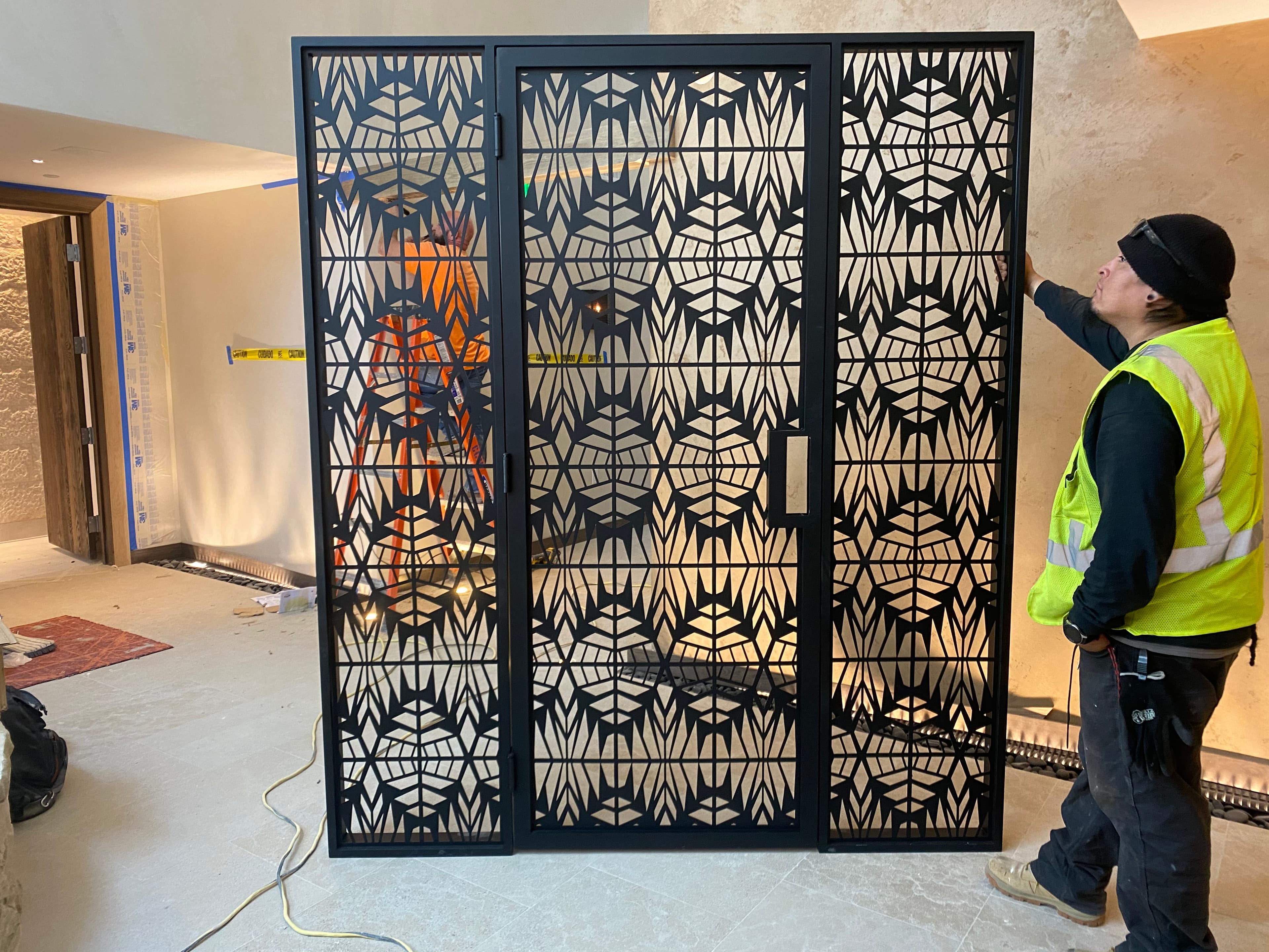 Decorative metal panel with patina finish