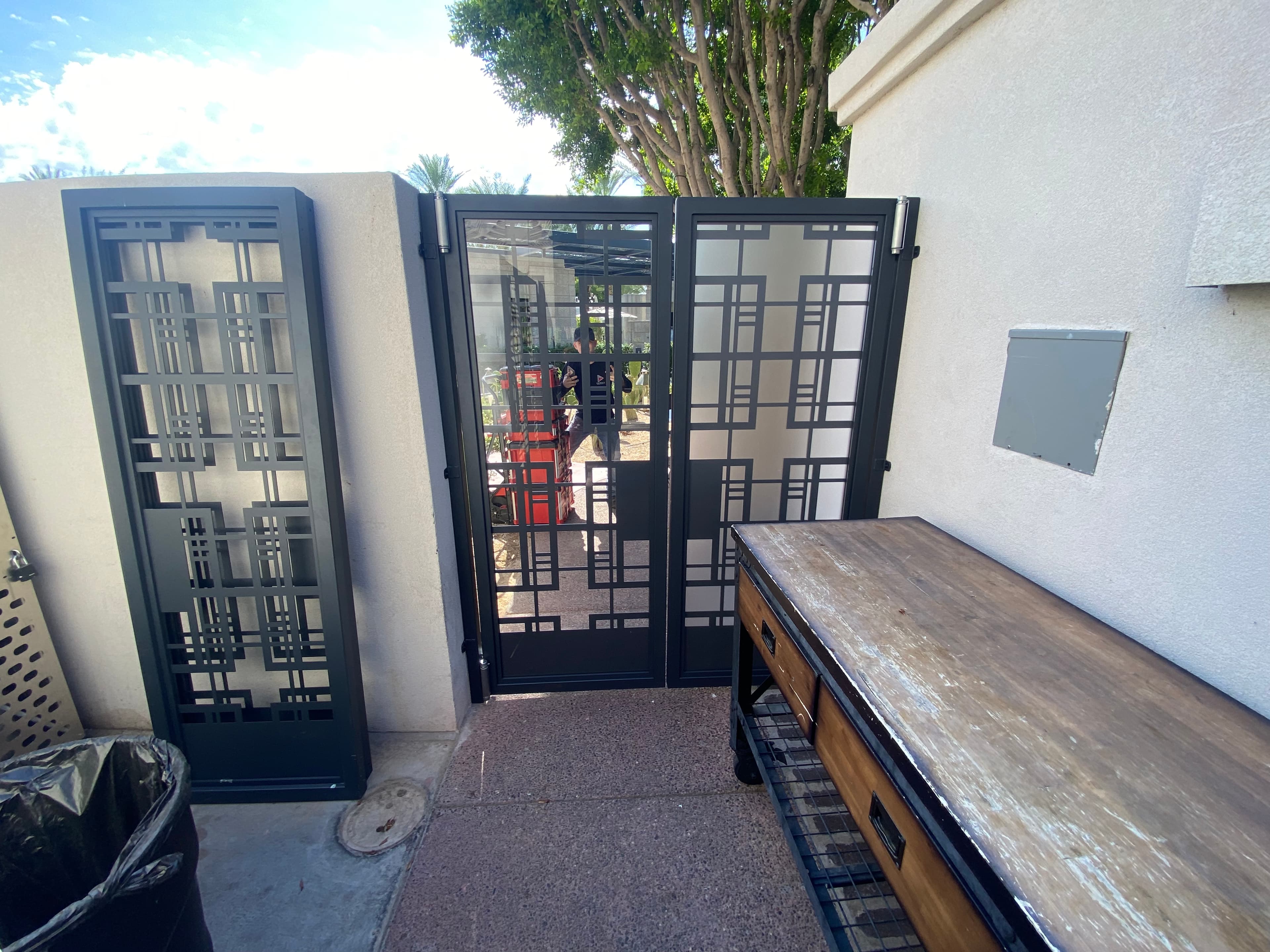 Perforated metal panel for commercial space