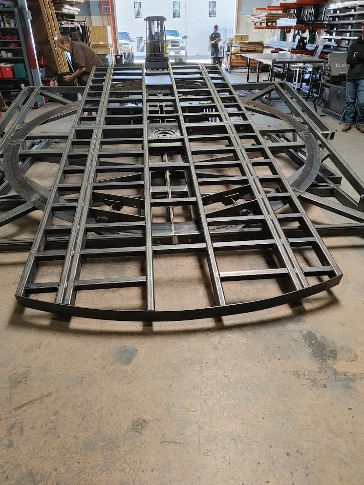 Assembled turn table base