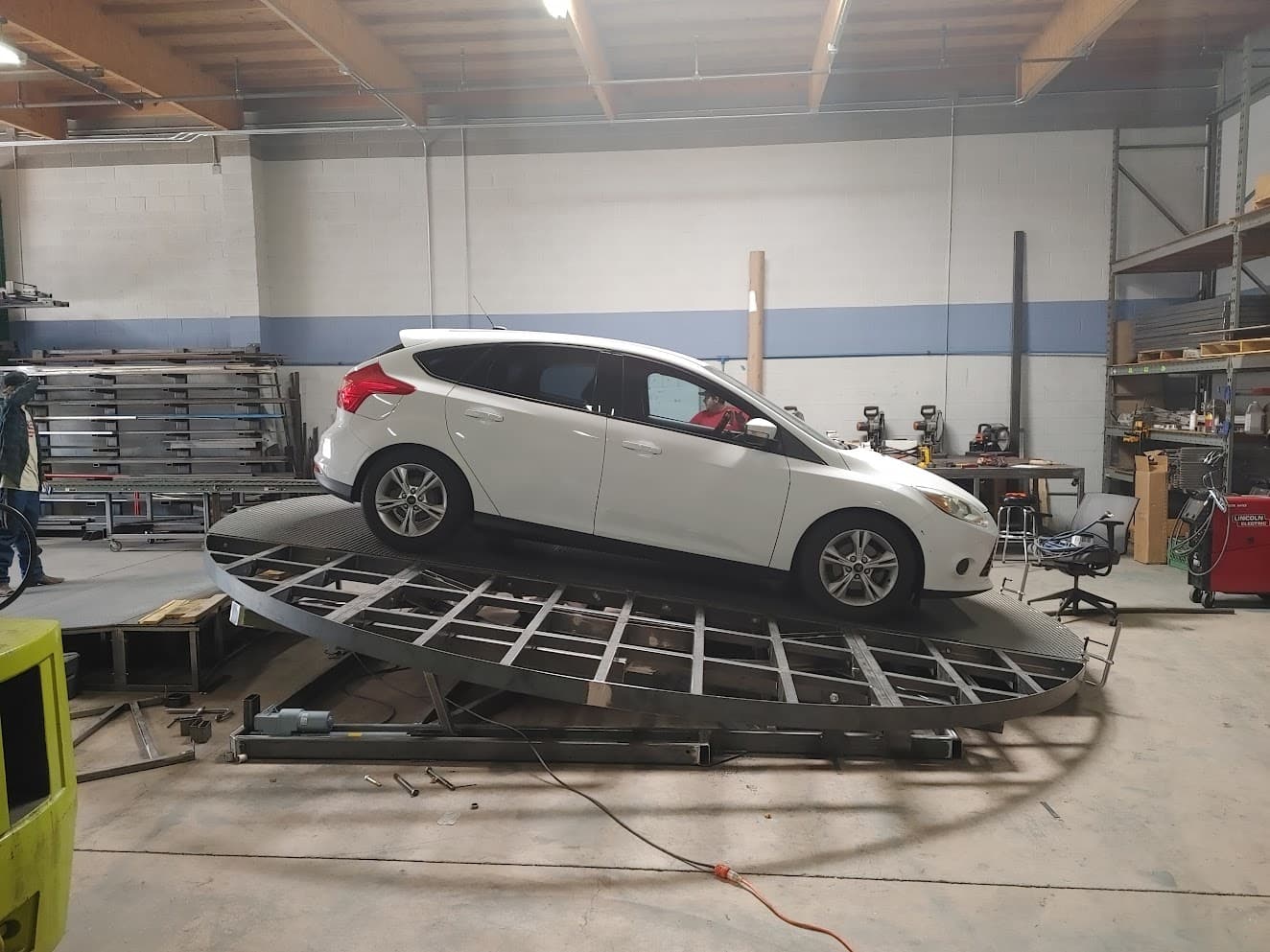 Welding turn table support frame