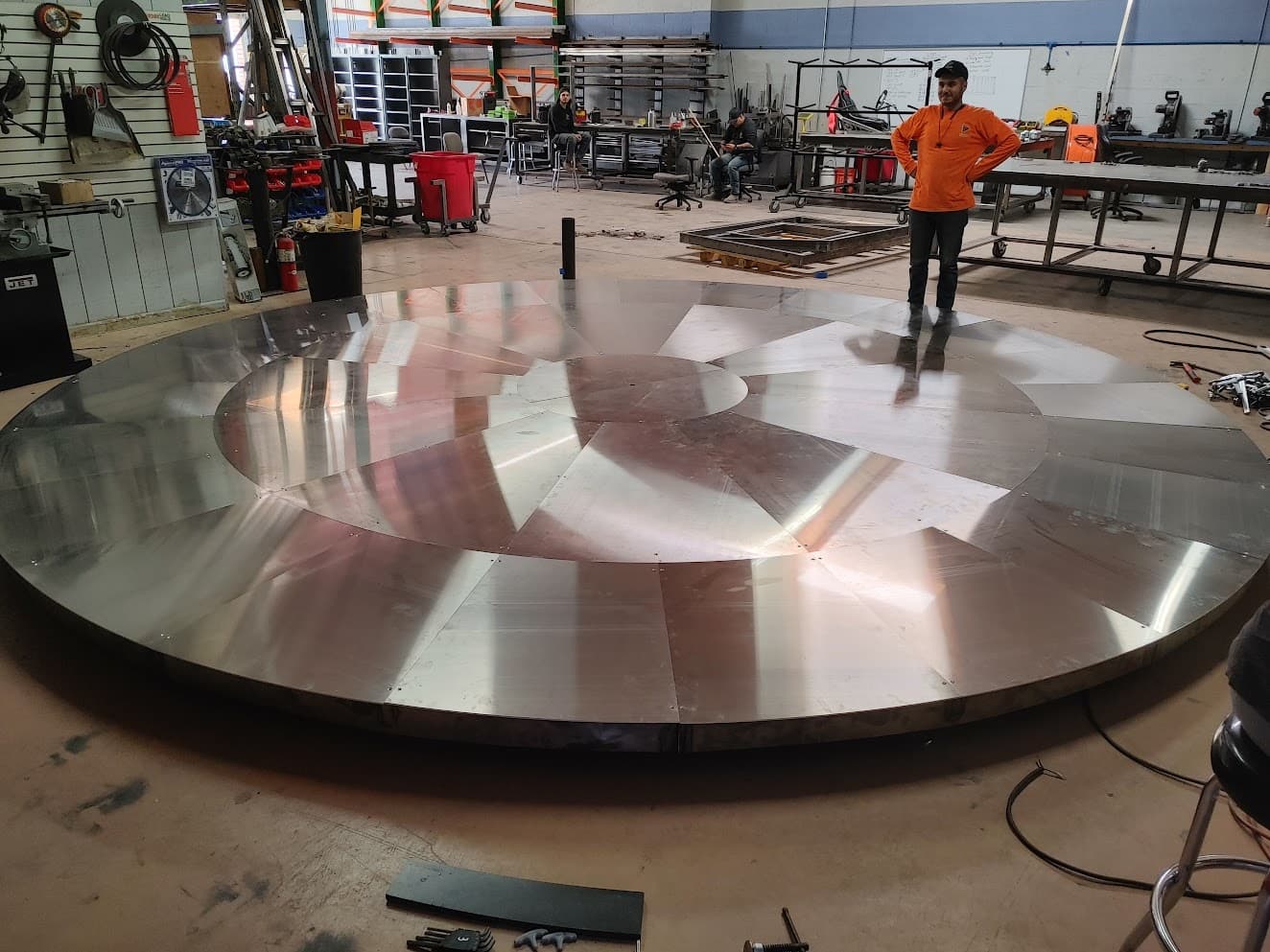 Assembly of finished turn table base