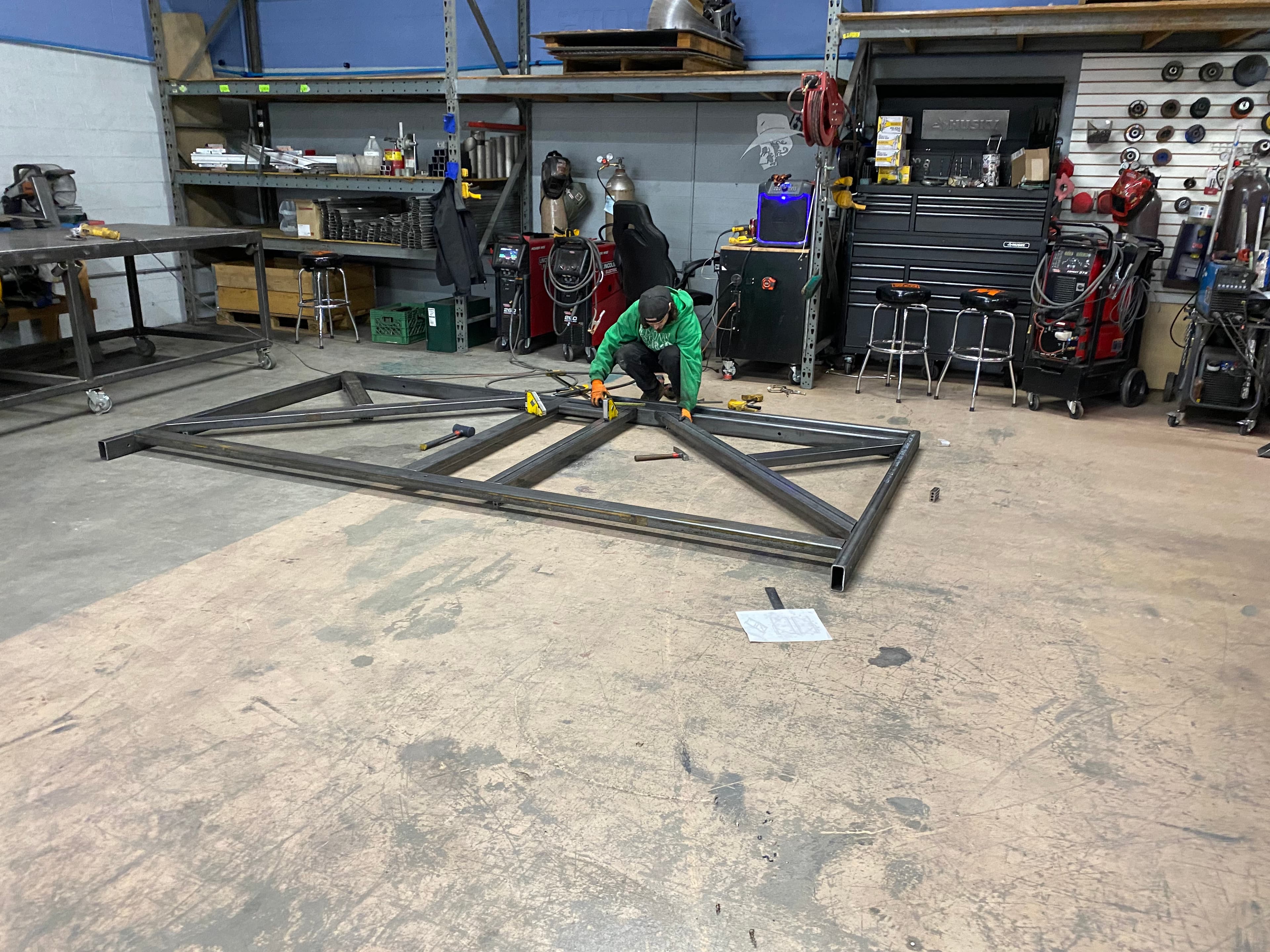Fabrication of steel base for turn table