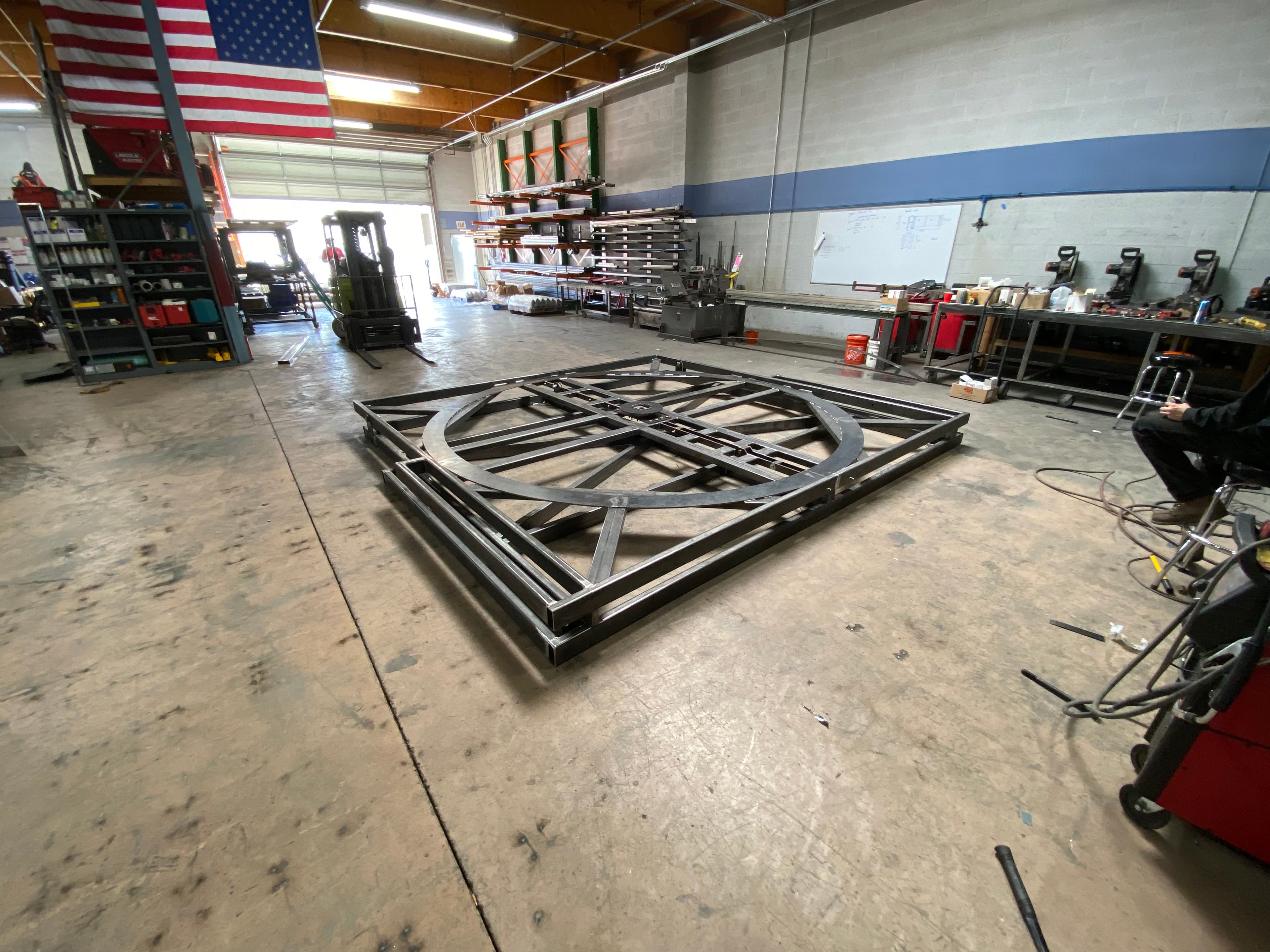 Assembled steel base for turn table, pt. 2