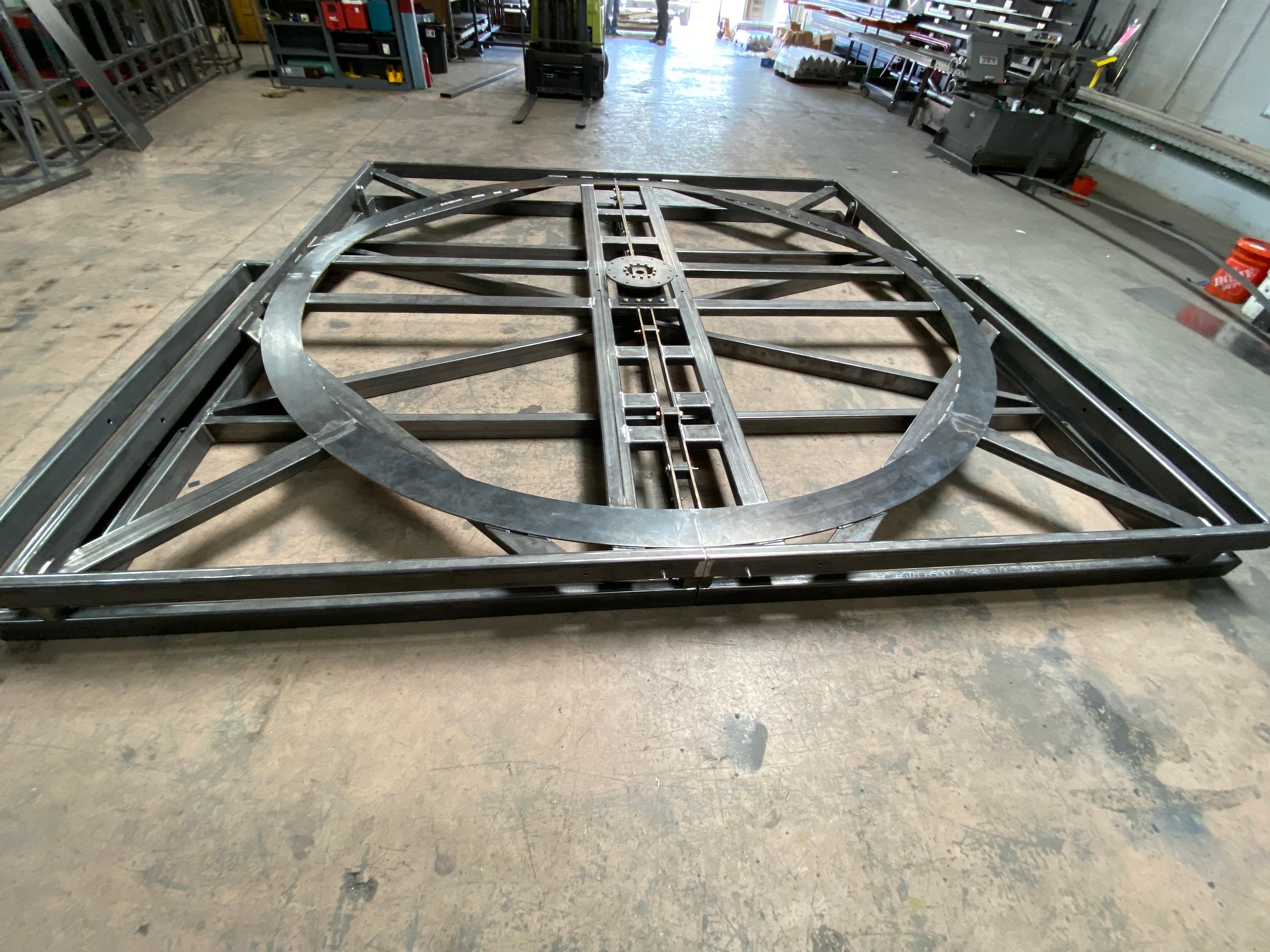 Assembled steel base for turn table, pt. 3