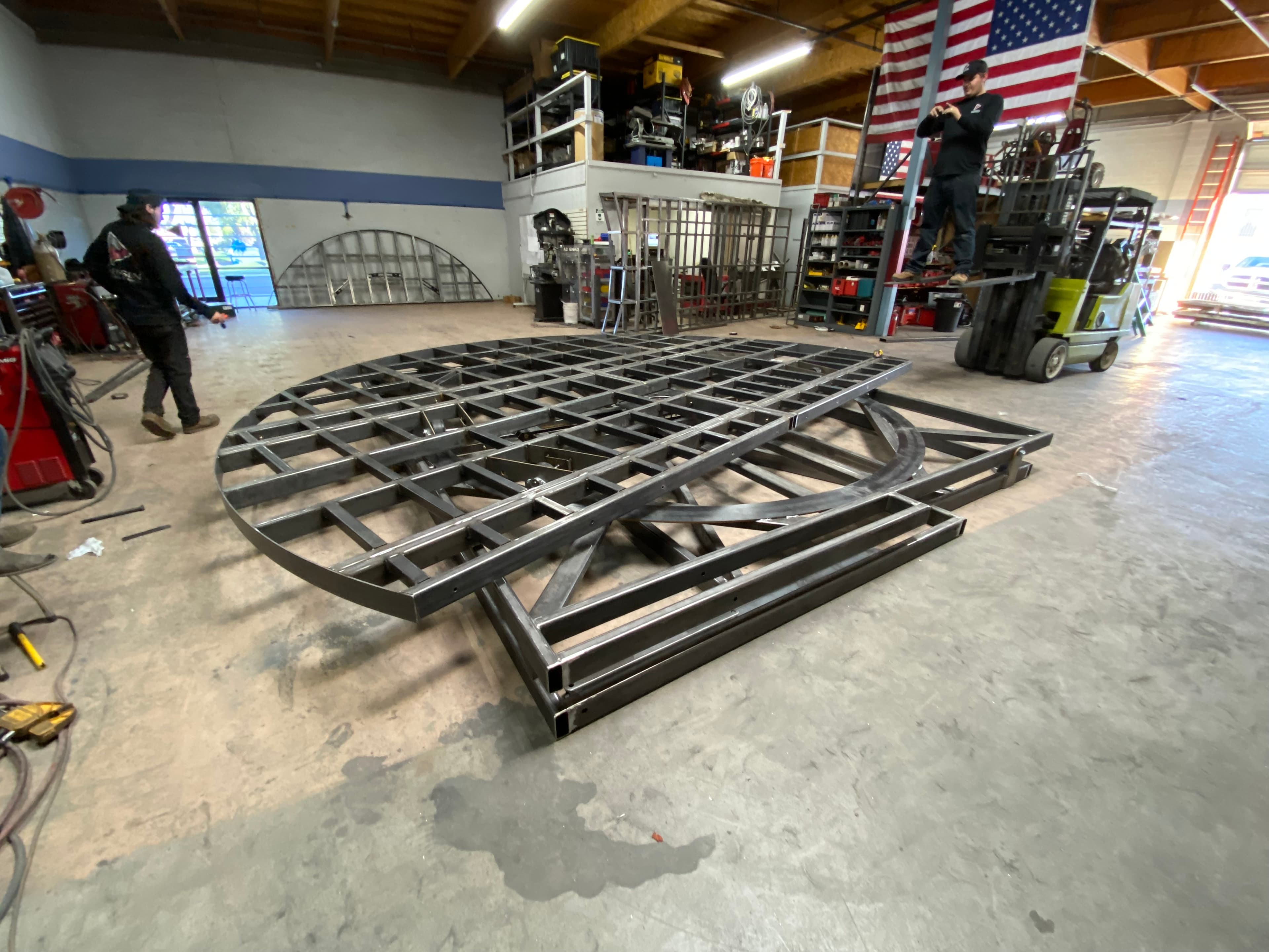 Assembled steel base for turn table, pt. 4