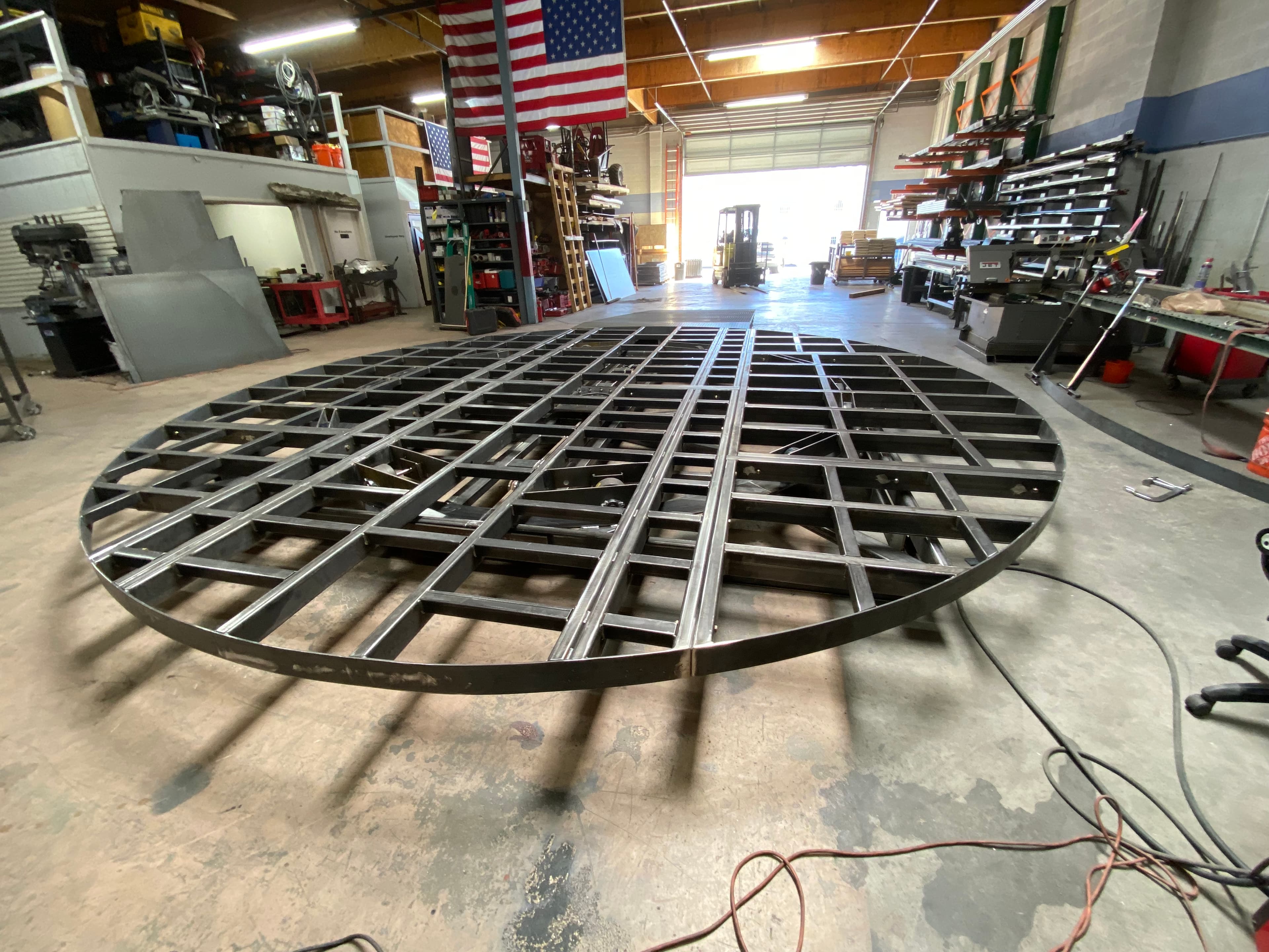 Assembled steel turn table